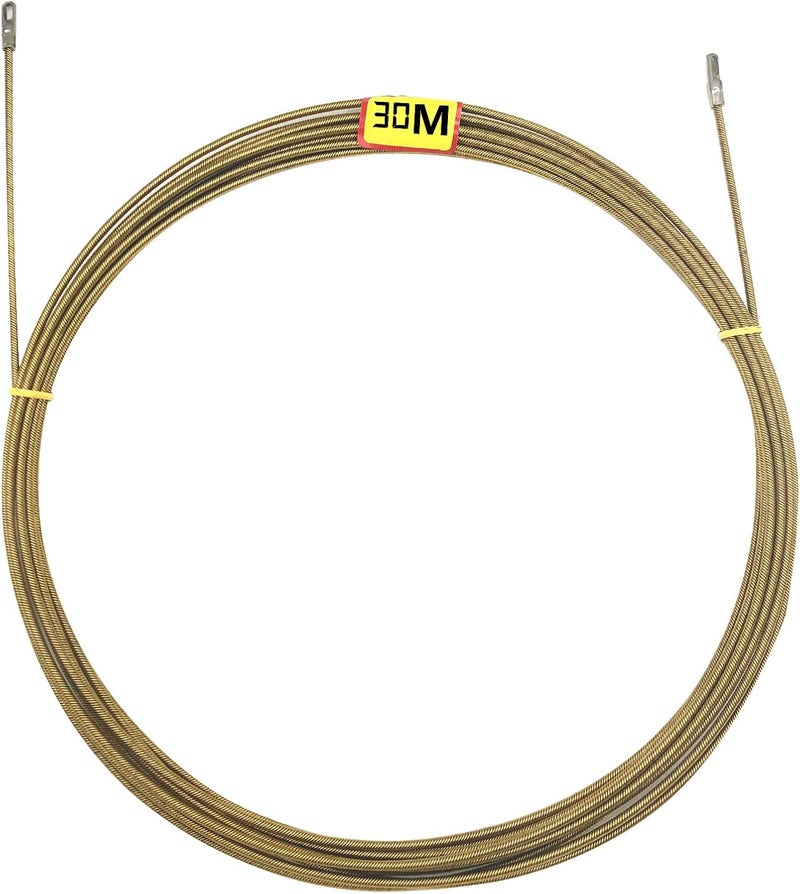 VGongTech 100ft Electrical Spring Wire Threader Fish Tape Fastener Cable Wire Puller Tool Upgraded 6 Cores Larger Leader Hole Electrician Threading Device - Image 1